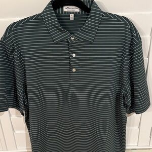 Peter Millar Dark Green Striped Polo Shirt